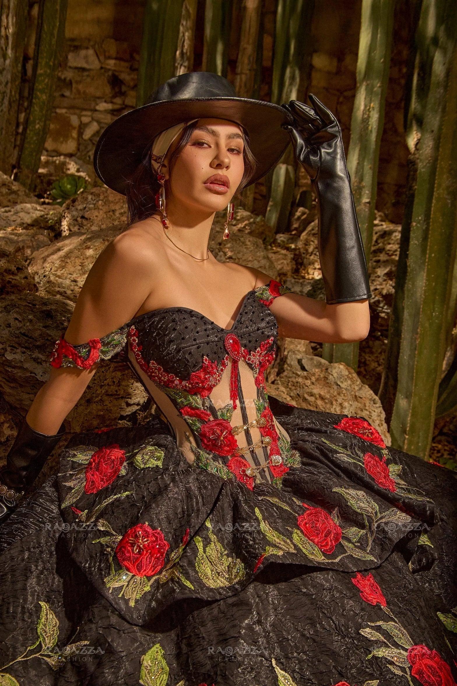 Vestido de Quinceañera Charro Floral Ragazza MV57-157