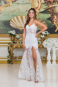 Vestido de Novia para Playa Blanco Roto con Falda Transparente - Daancing Queen (0299)