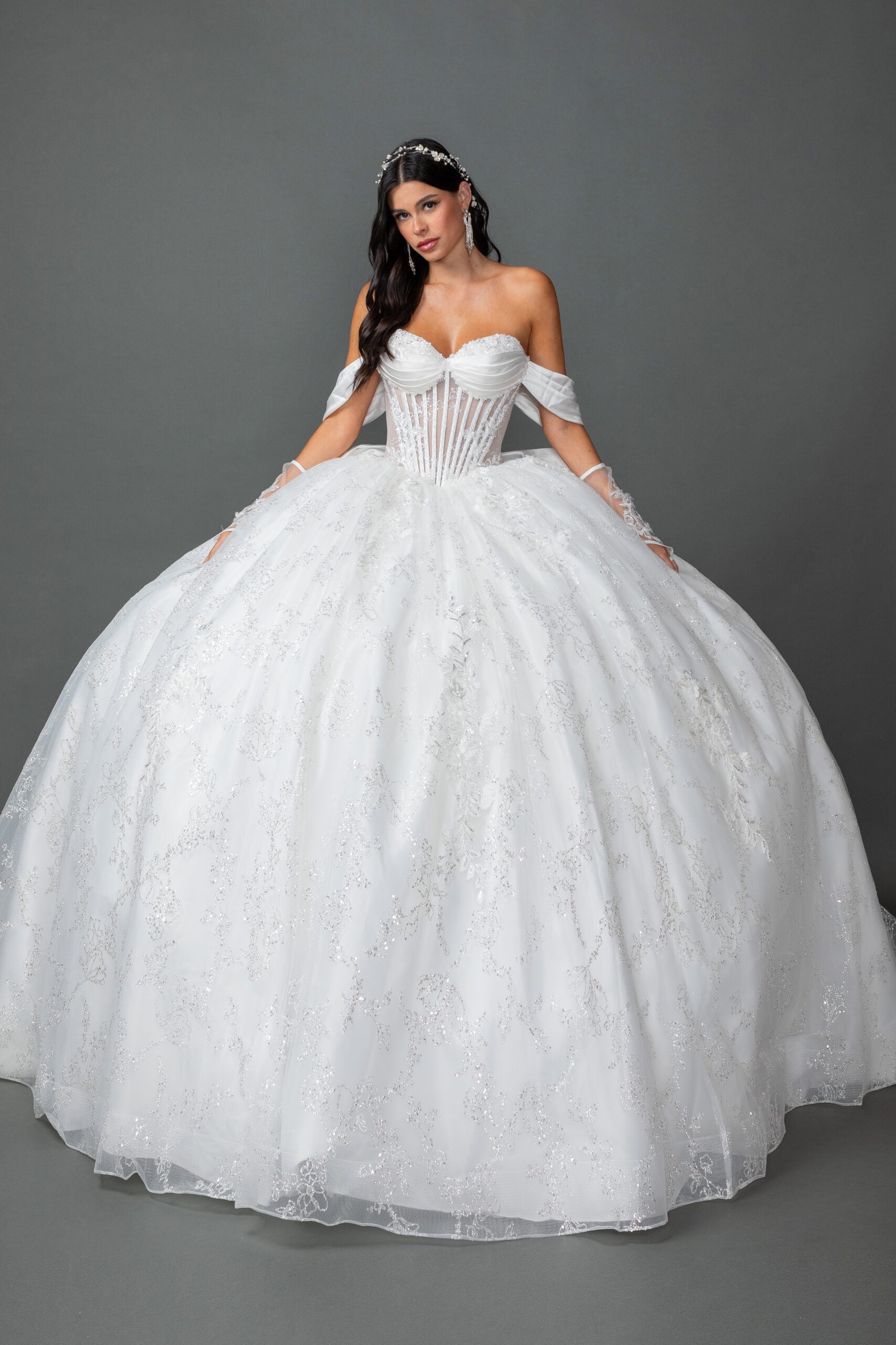 Vestido de Novia Corte Princesa con Corsé y Hombros Descubiertos - Dancing Queen (0322)