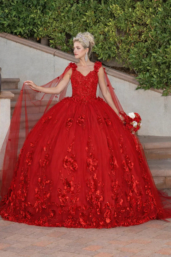 Dancing Queen 3D Floral Quinceañera Dress | DQ1695