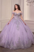 Vestido de Quinceañera y Sweet 16 con Hombros Caídos y Pedrería - Ladivine Quinceañera 15730