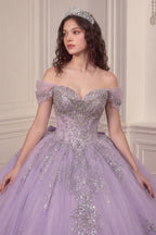 Vestido de Quinceañera y Sweet 16 con Hombros Caídos y Pedrería - Ladivine Quinceañera 15730