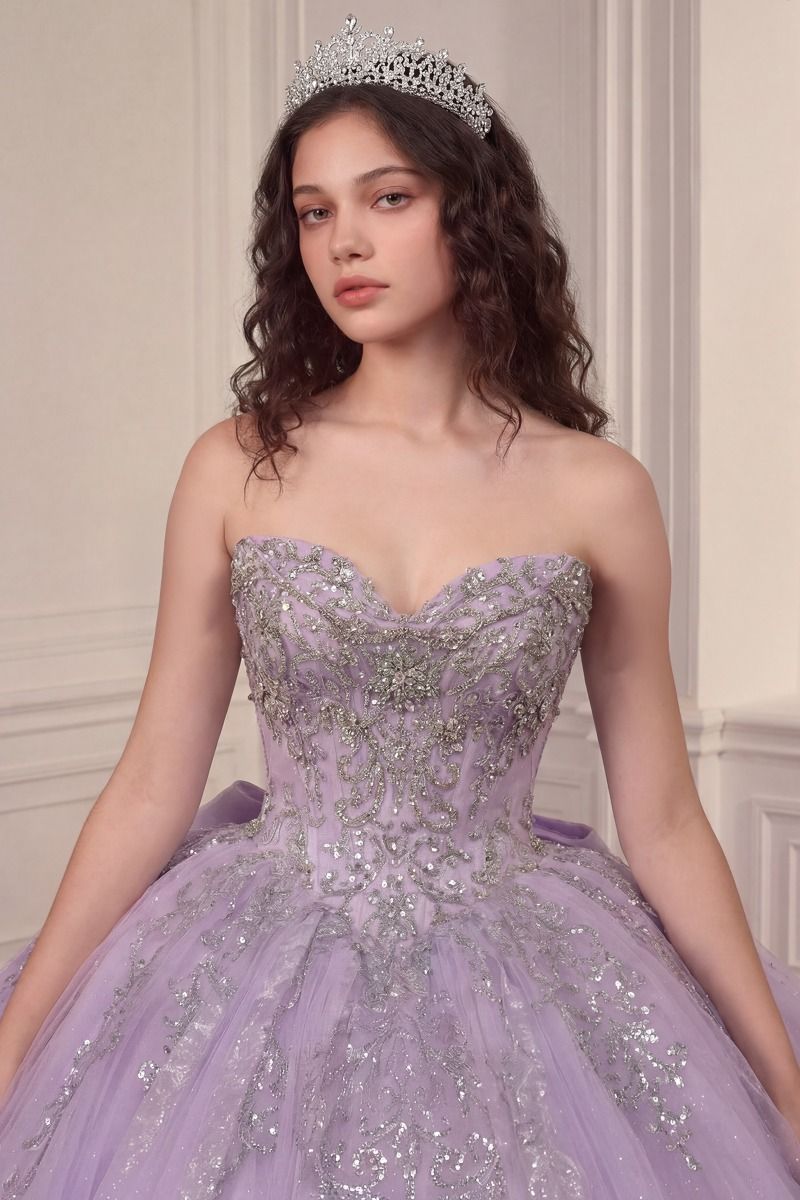 Vestido de Quinceañera y Sweet 16 con Hombros Caídos y Pedrería - Ladivine Quinceañera 15730
