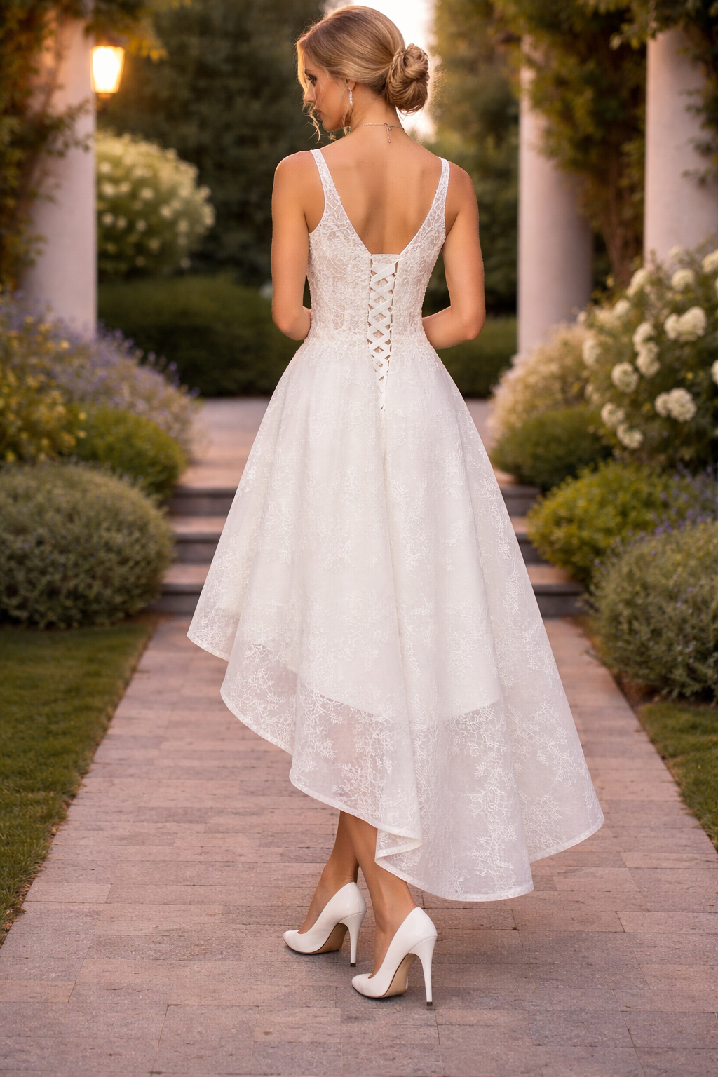 High-Low Wedding Dress - DeKlaire Bridal 473
