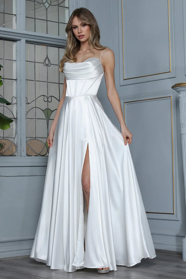 Adora Bridal 3368-01 Wedding Dress - Minimalist with Slit