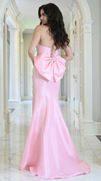 Vestido de Fiesta Escote de Perlas y Moño En La Espalda - COLOR's 4195