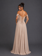 Vestido de Gala con Corsé de Pedrería y Hombros Descubiertos - Dancing Queen (4615)