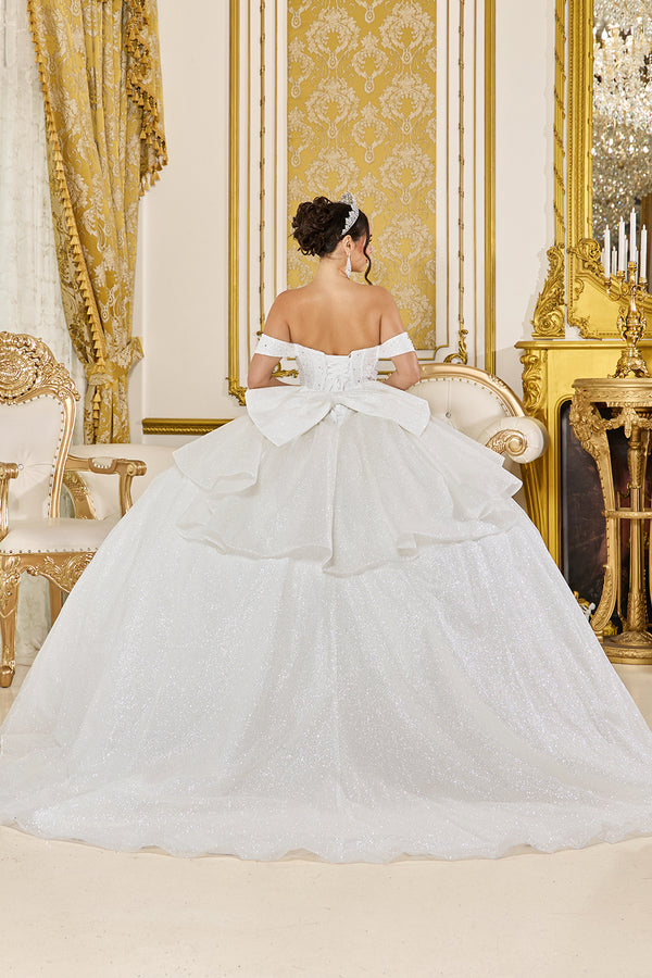 Vestido de Novia Corte Princesa de Tul Brillante con Corsé de Pedrería - Dancing Queen (5043)