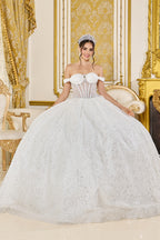 Vestido de Novia Corte Princesa de Tul Brillante con Corsé de Pedrería - Dancing Queen (5043)