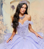 Quinceañera Dress with Detachable Overskirt and Basque Waist - Princesa by Ariana Vara PR30171