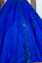 Vestido de Niña y Mini Quinceañera con Flores 3D y Hombros Descubiertos - Cinderella Couture 8045