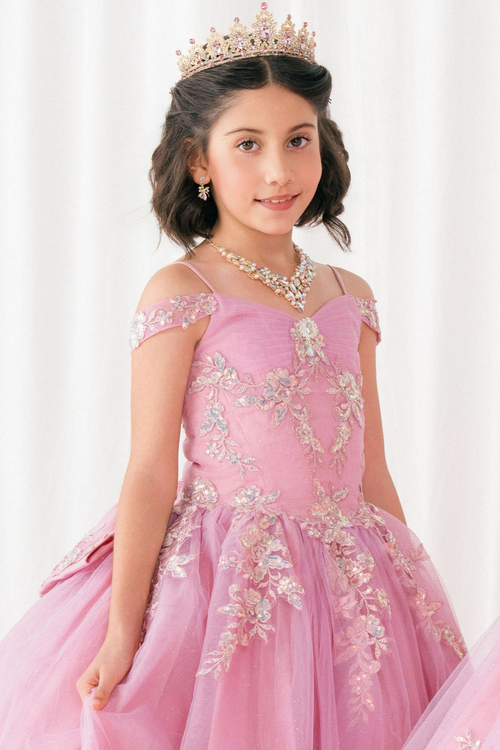 Vestido de Mini Quinceañera y Presentación con Brillo - Cinderella Couture 8405