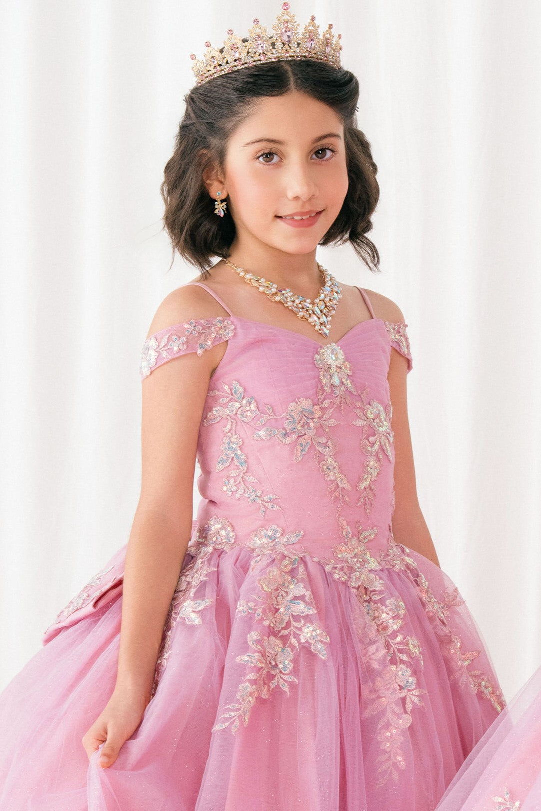 Vestido de Mini Quinceañera y Presentación con Brillo - Cinderella Couture 8405