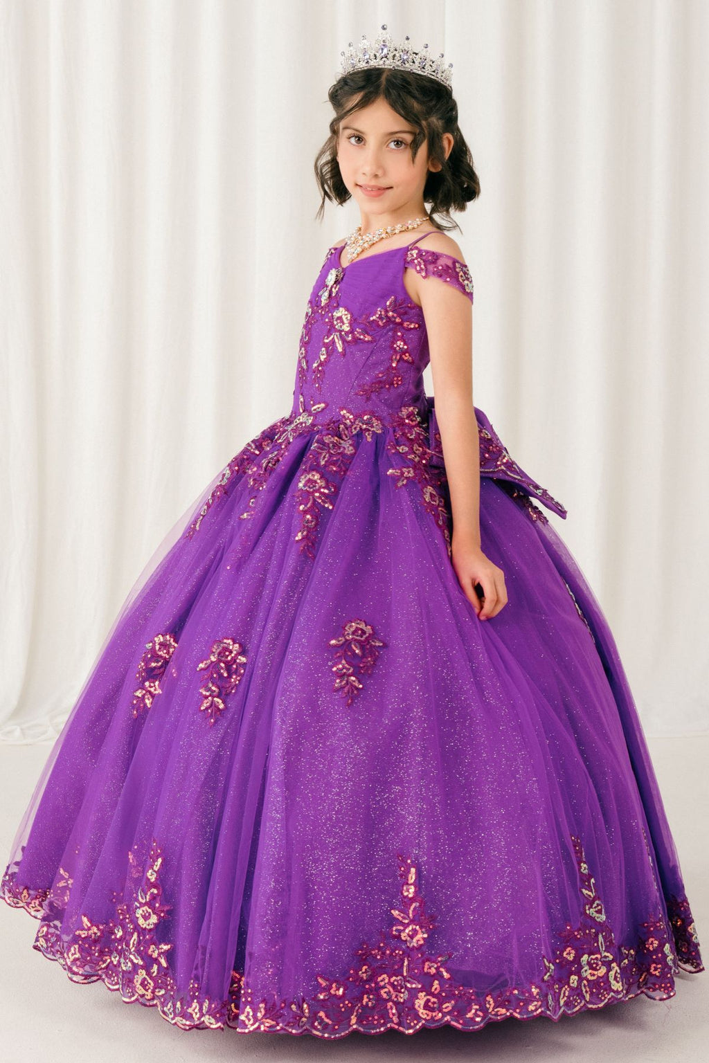 Vestido de Mini Quinceañera y Presentación con Brillo - Cinderella Couture 8405