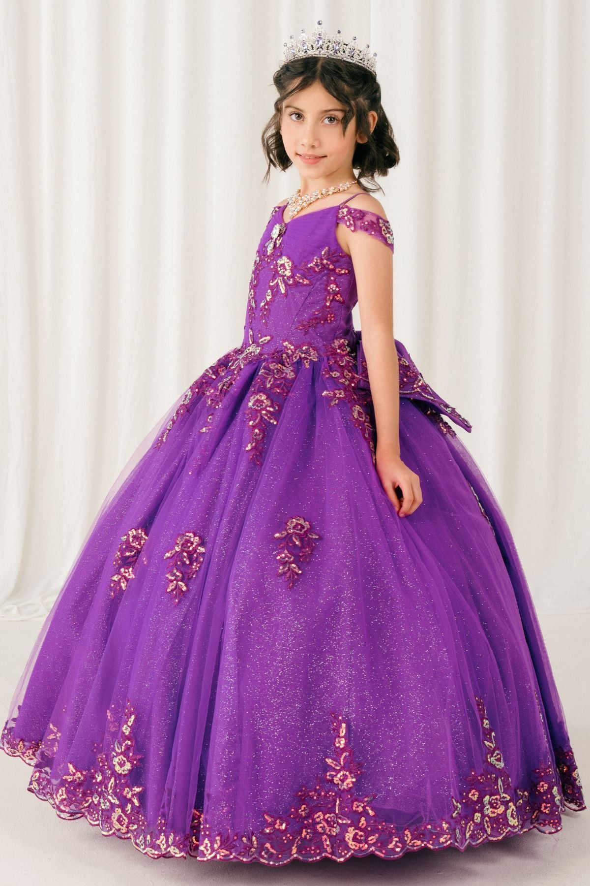 Vestido de Mini Quinceañera y Presentación con Brillo - Cinderella Couture 8405