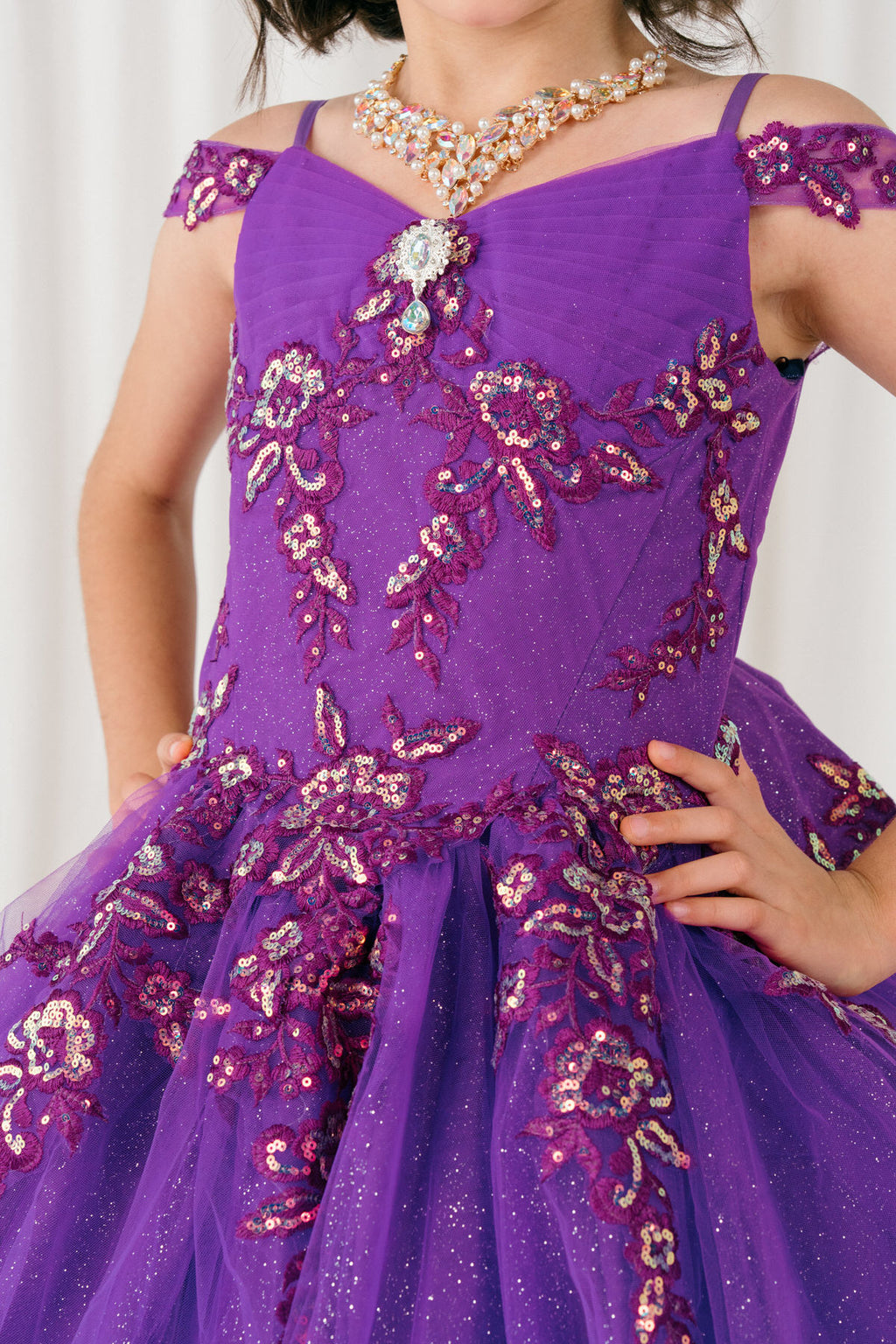 Vestido de Mini Quinceañera y Presentación con Brillo - Cinderella Couture 8405