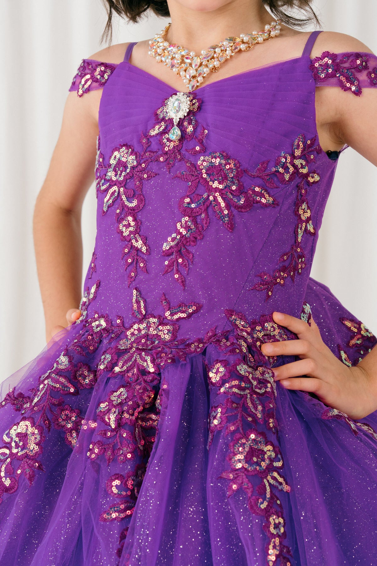 Vestido de Mini Quinceañera y Presentación con Brillo - Cinderella Couture 8405