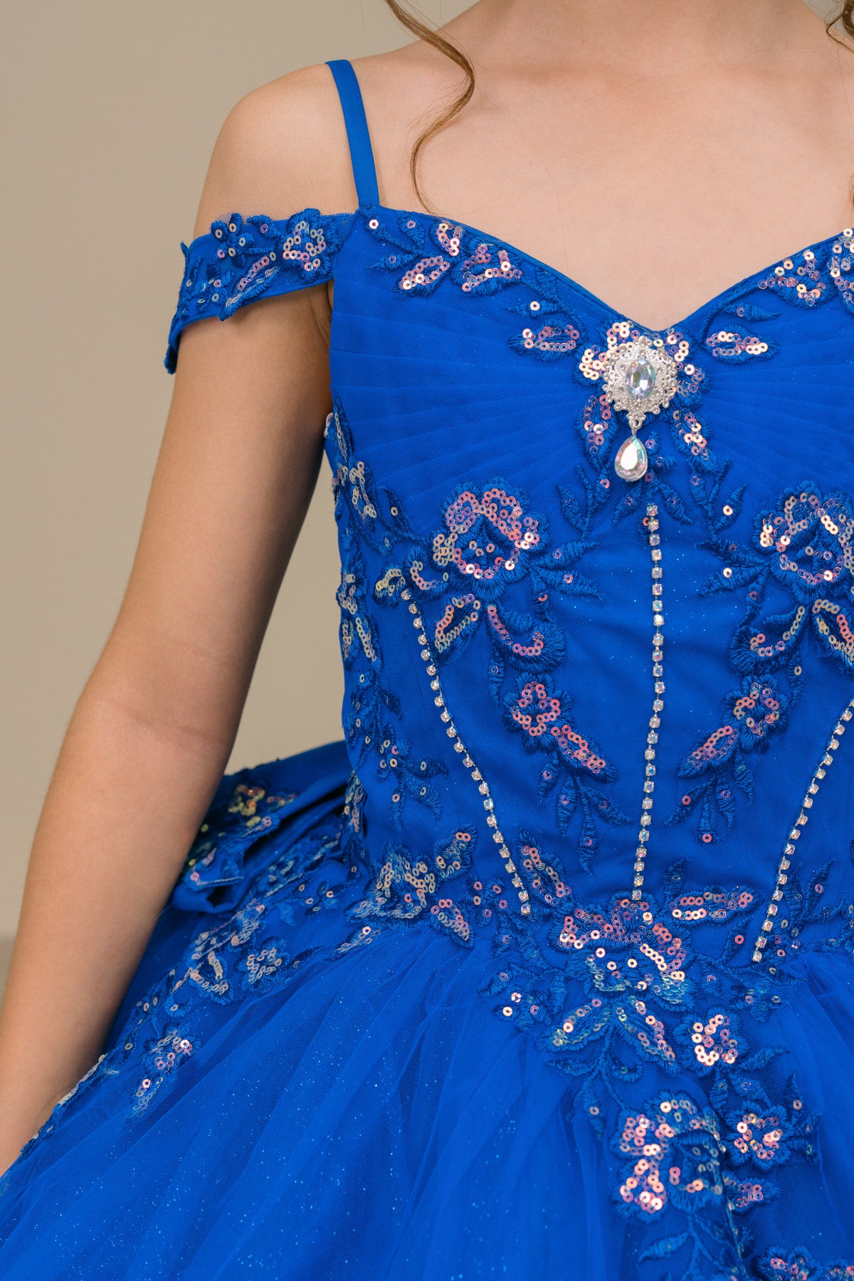 Vestido de Mini Quinceañera y Presentación con Brillo - Cinderella Couture 8405