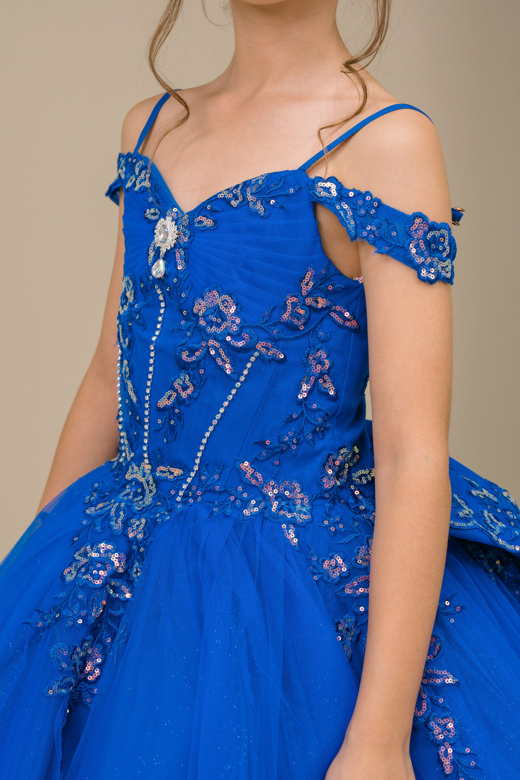 Vestido de Mini Quinceañera y Presentación con Brillo - Cinderella Couture 8405