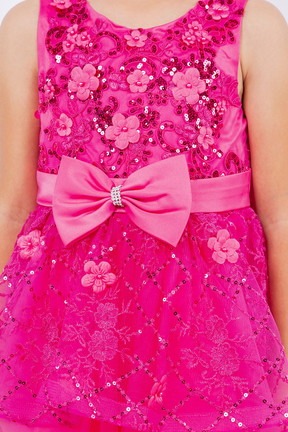 Vestido de Niña con Encaje, Tul y Moño Satinado - Cinderella Couture 9131