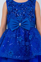 Vestido de Niña con Encaje, Tul y Moño Satinado - Cinderella Couture 9131