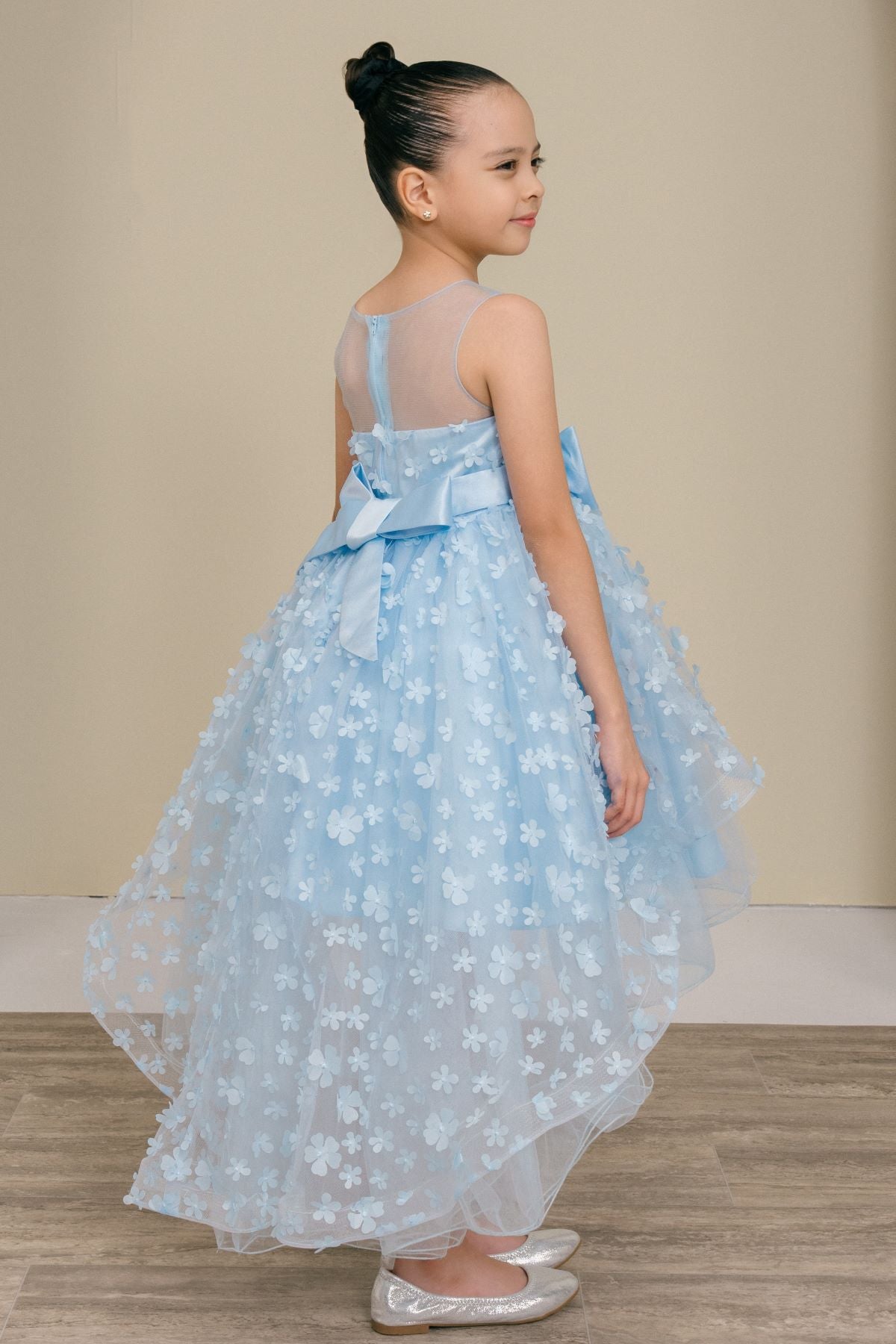 Vestido de Niña para Fiesta con Flores 3D - Cinderella Couture 9170