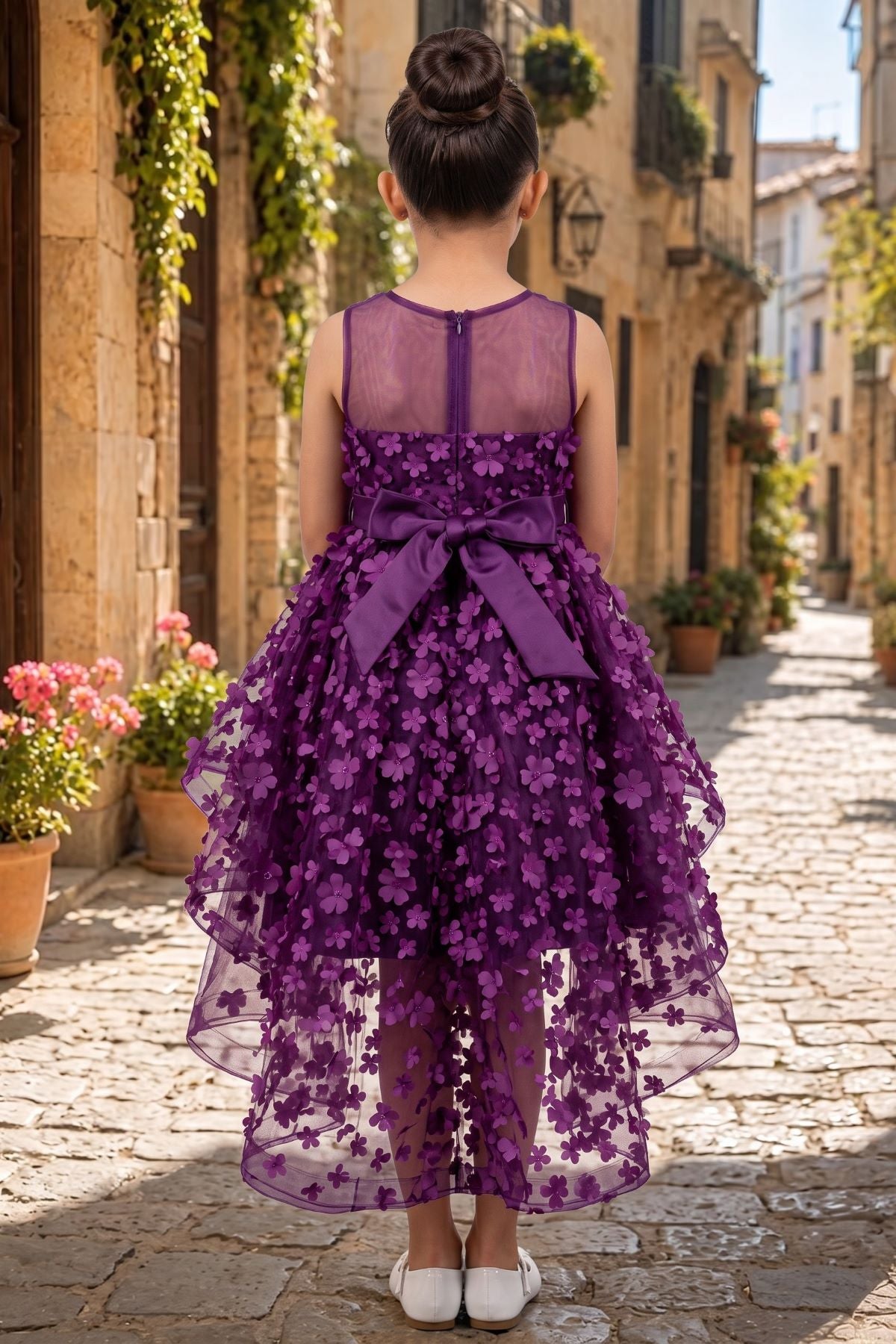 Vestido de Niña para Fiesta con Flores 3D - Cinderella Couture 9170