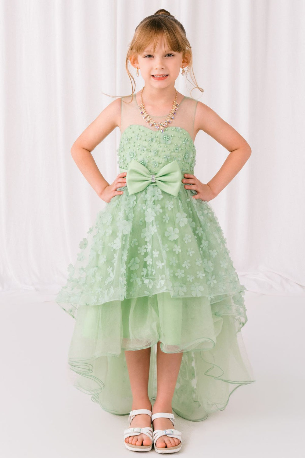 Vestido de Niña para Fiesta con Flores 3D - Cinderella Couture 9170
