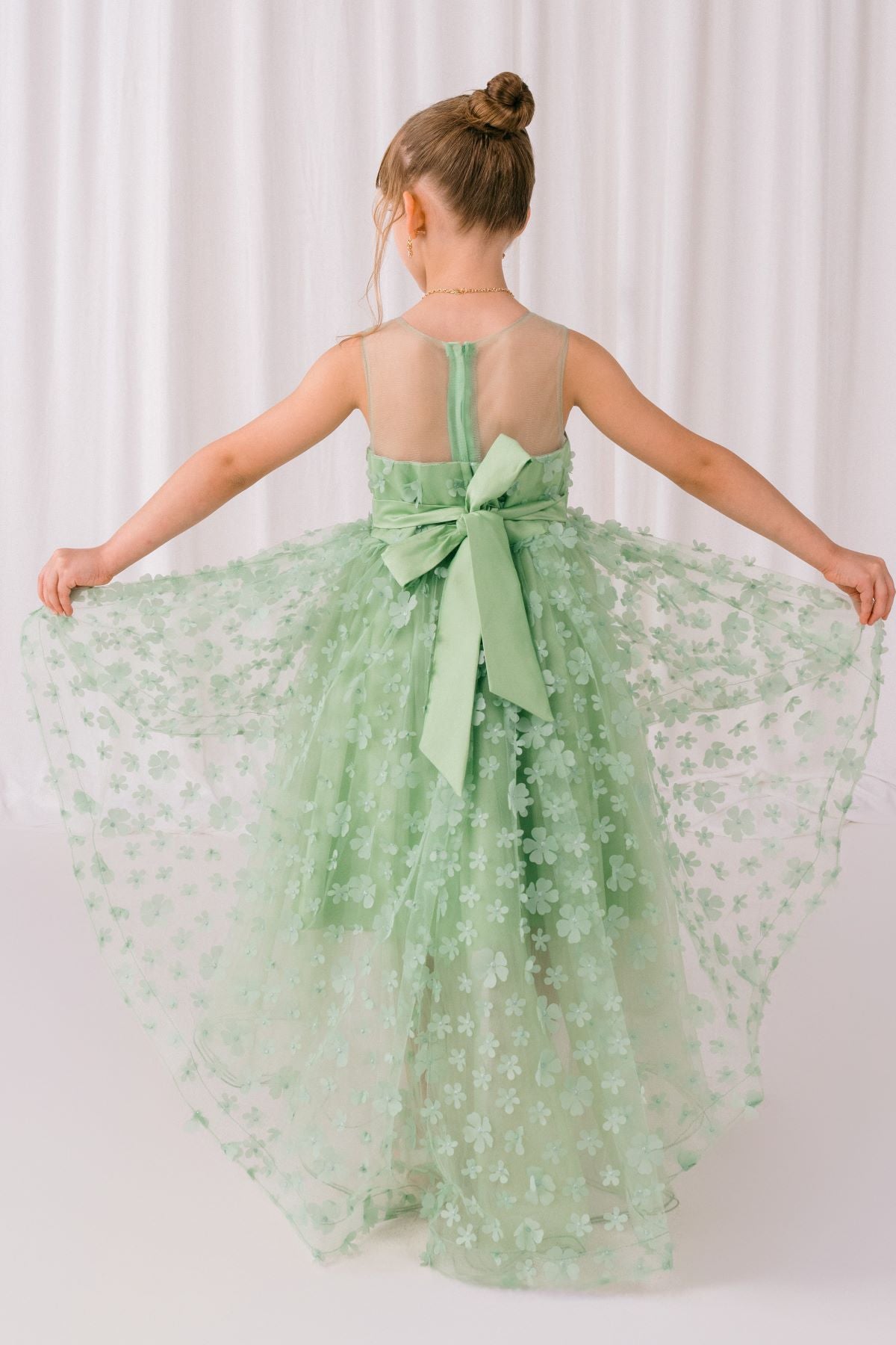 Vestido de Niña para Fiesta con Flores 3D - Cinderella Couture 9170