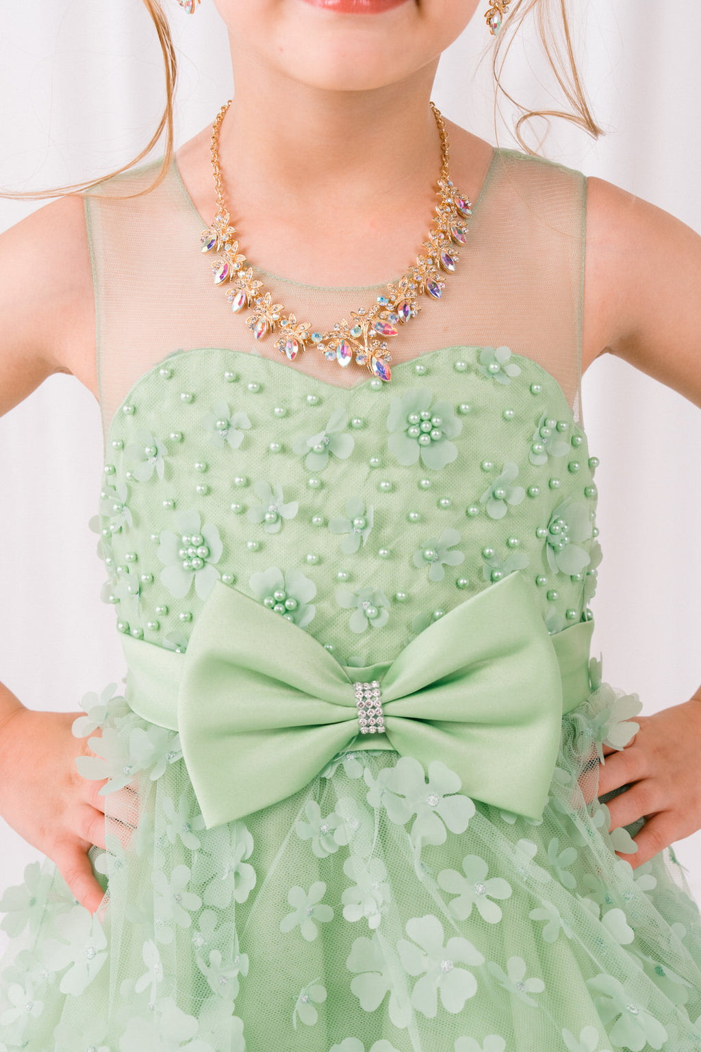 Vestido de Niña para Fiesta con Flores 3D - Cinderella Couture 9170
