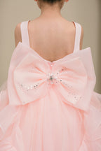 Vestido de Niña con Tul y Moño Desmontable - Cinderella Couture 9178