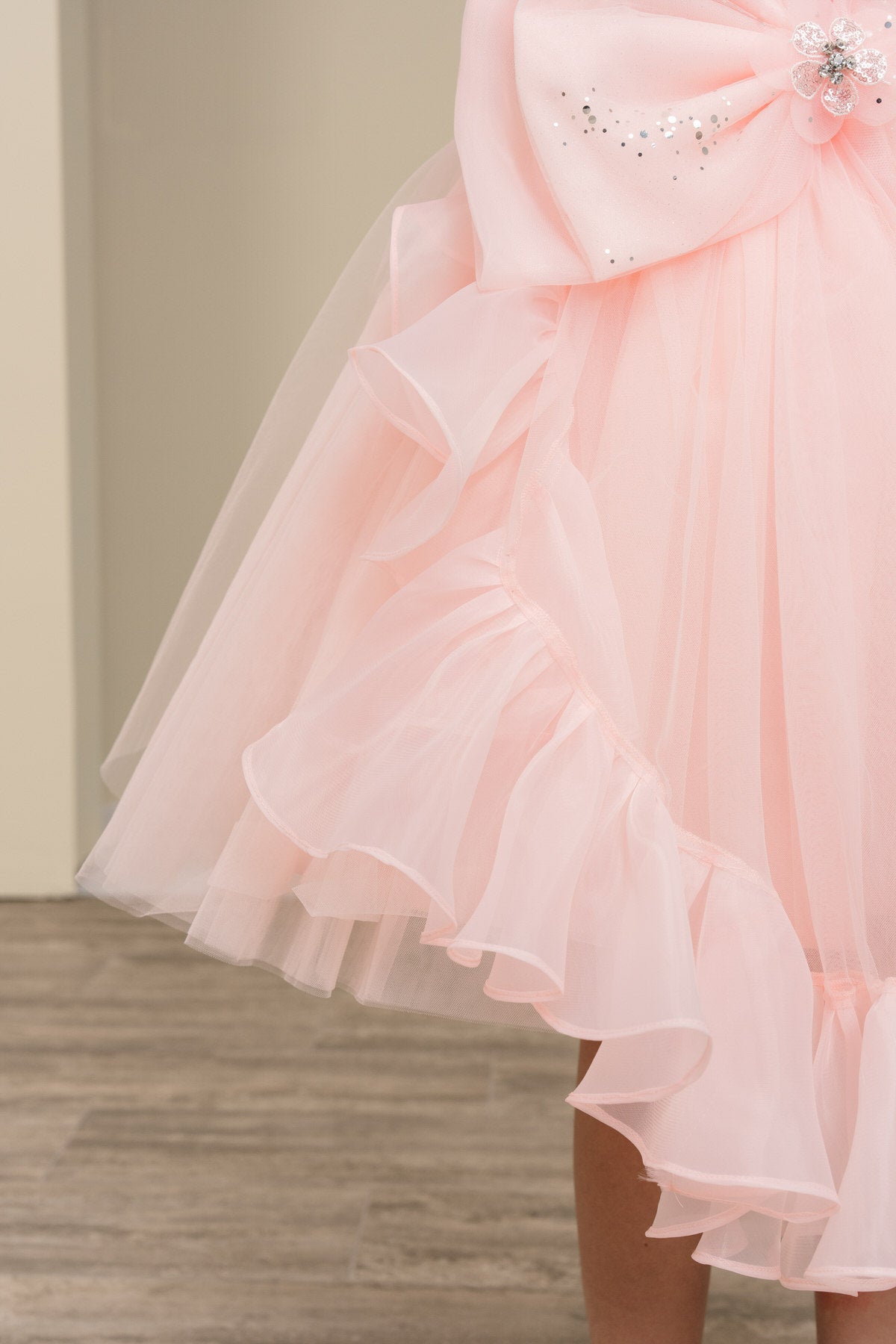 Vestido de Niña con Tul y Moño Desmontable - Cinderella Couture 9178