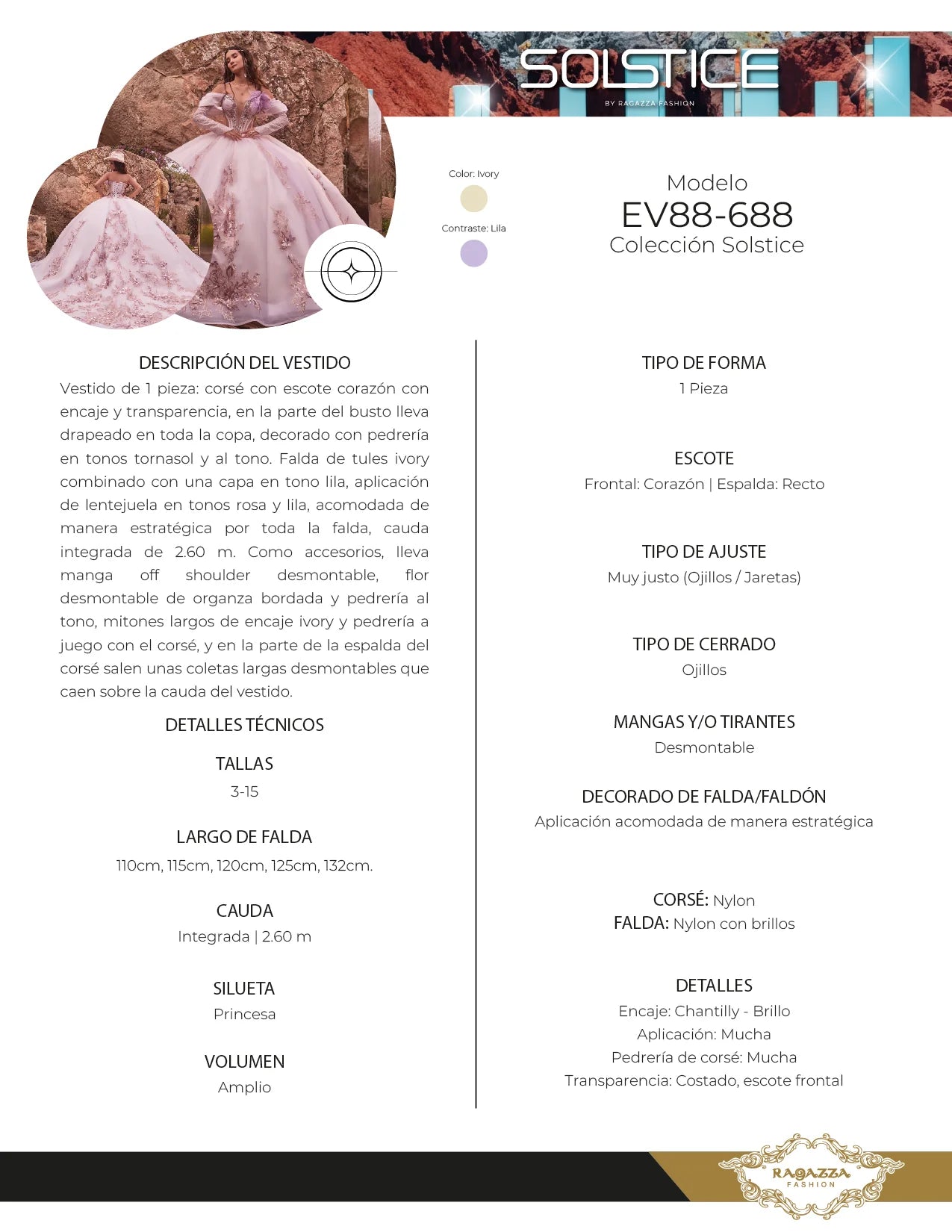 Ragazza Fashion Solstice Long Sleeve Quinceañera Dress - EV88-688