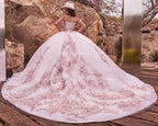 Vestido de XV años con encaje y volantes, ideal para bodas y fiestas especiales