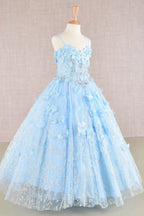 Vestido de Niña Princesa con Capa y Flores 3D - GLS by Elizabeth K GK105