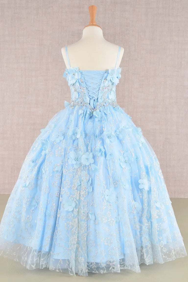 Vestido de Niña Princesa con Capa y Flores 3D - GLS by Elizabeth K GK105