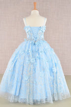 Vestido de Niña Princesa con Capa y Flores 3D - GLS by Elizabeth K GK105