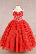 Vestido de Niña Princesa con Capa y Flores 3D - GLS by Elizabeth K GK105