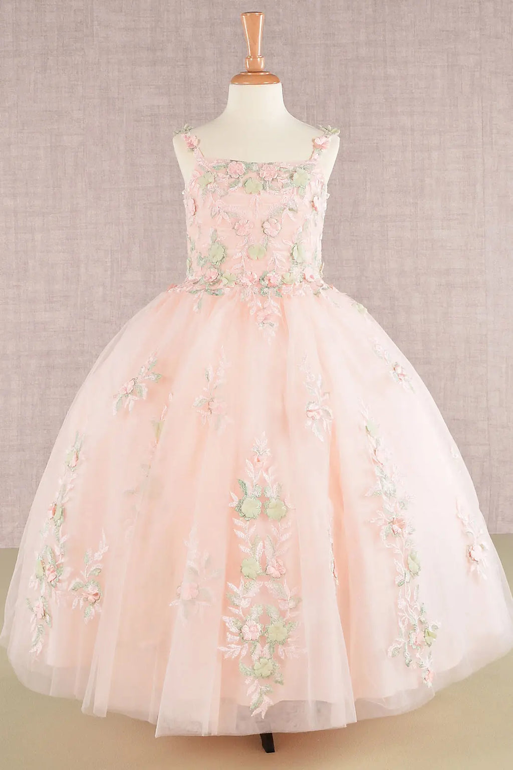 Vestido de Niña con Bordados Florales - GLS Kids by Elizabeth K (GK109)