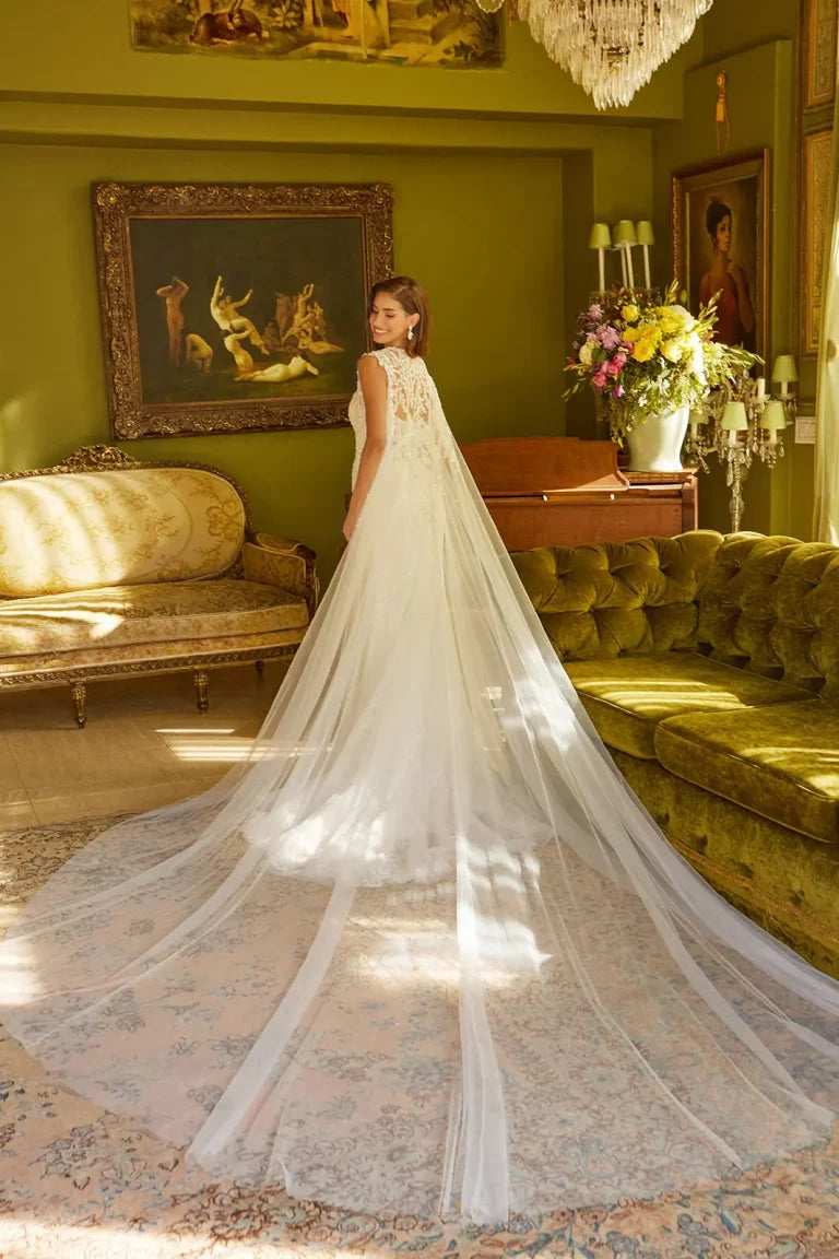 Vestido de Novia Corte Trompeta con Capa - GL3532 GLS by Gloria
