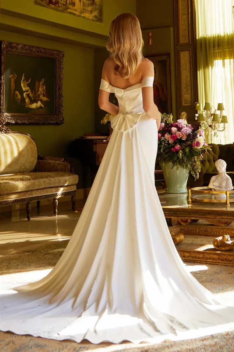 Vestido de Novia de Satén con Lazo Desmontable - GL3545 GLS by Gloria
