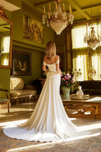 Vestido de Novia de Satén con Lazo Desmontable - GL3545 GLS by Gloria