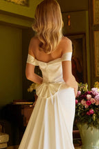 Vestido de Novia de Satén con Lazo Desmontable - GL3545 GLS by Gloria