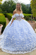 Vestido de Quinceañera con Apliques Florales 3D - GL3571 GLS by Gloria
