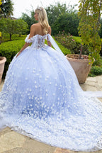 Vestido de Quinceañera con Apliques Florales 3D - GL3571 GLS by Gloria
