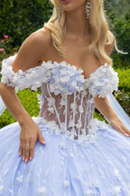 Vestido de Quinceañera con Apliques Florales 3D - GL3571 GLS by Gloria