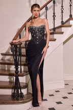 Vestido de Fiesta con Corset Transparente - La Divine CD407
