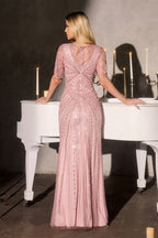 Vestido de Fiesta con Escote ilusión - La Divine CR887