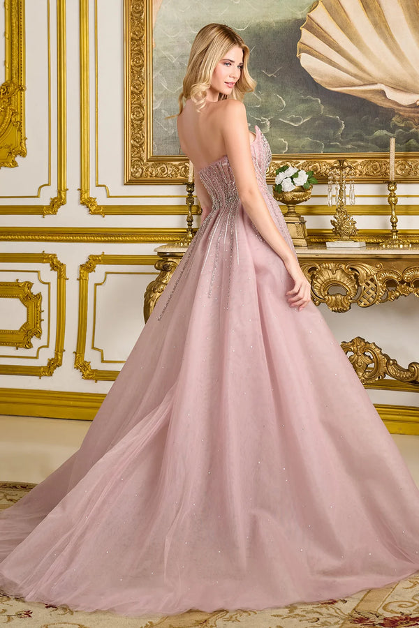 A-Line Gown with Overskirt - GLS by Elizabeth K GL3668