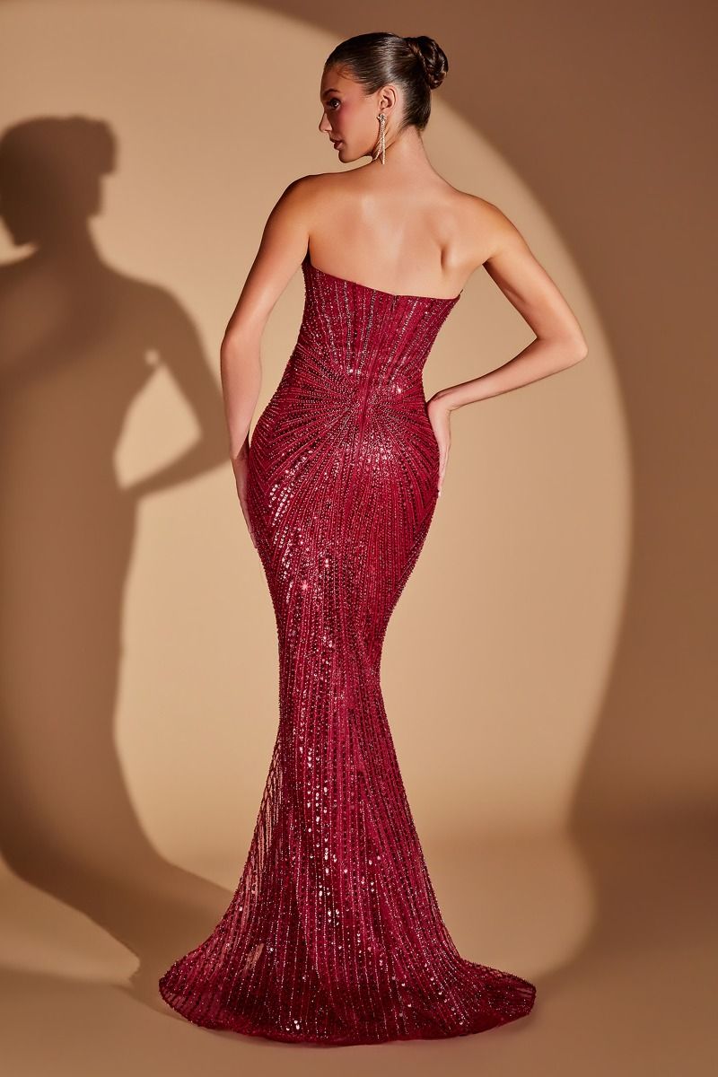 Vestido de Fiesta con Escote Corazón Strapless Ladivine - CD0108